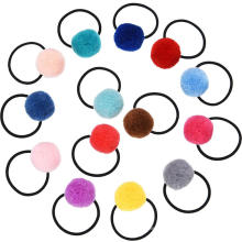Colorful Fluffy Ball Hair Ties Pom Pom Ponytail Holders for Girl Women Hair Accessories